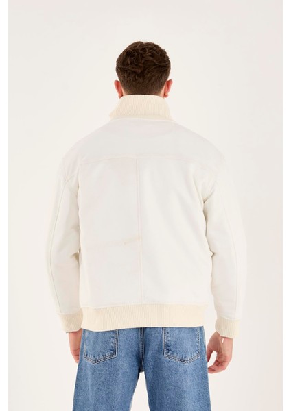 X-2021 Ribanalı Içi Kapitone Süet Mont