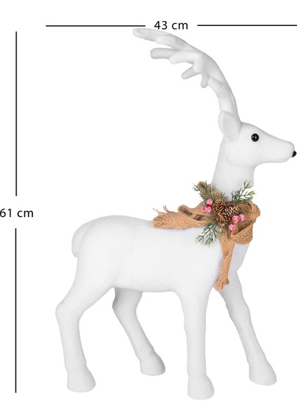 Yılbaşı Süsü, Geyik, Beyaz - 43X61 cm indirimleri