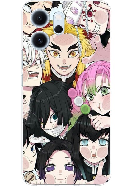 Oppo Reno 14F Uyumlu Demon Slayer Manga Baskılı Silikon Kılıf