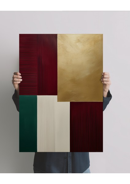 Çerçevesiz Poster, Dijital Baskı Soyut Renkli Bloklar Poster, Minimal, Ev, Ofis, Dekorasyon