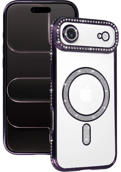 Mtxdpn Newface Apple Iphone 17 Air Joke Simli Magneticsafe Kılıf - Derin Mor