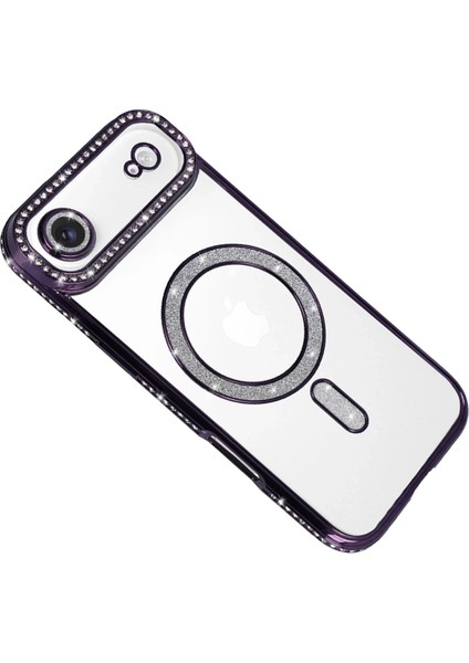 Mtxdpn Newface Apple Iphone 17 Air Joke Simli Magneticsafe Kılıf - Derin Mor modelleri