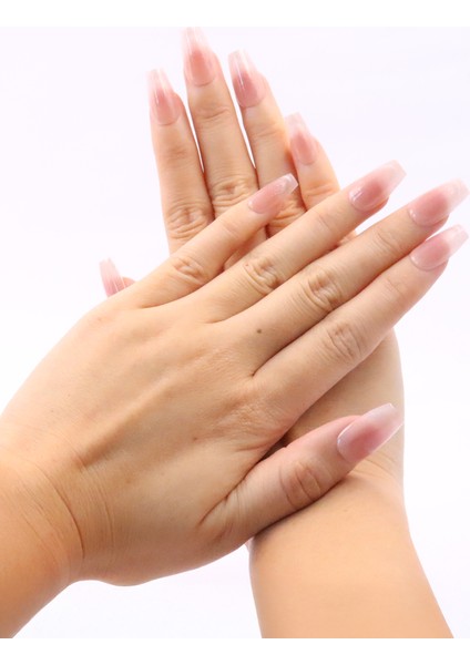 10'lu Ten Rengi Uzun Badem TT0942 Tekrar Kullanılabilir El Yapımı Protez Takma Tırnak - Ten Rengi-XS fiyatları