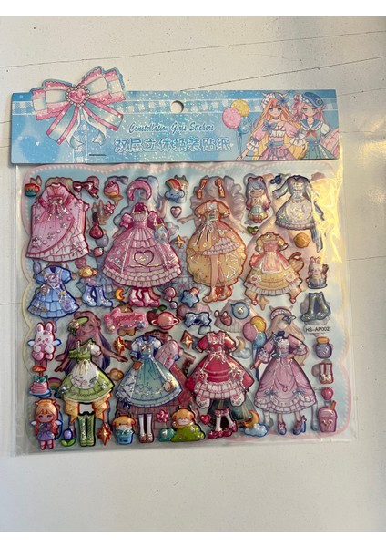 Sticker Prenses Elbise Giydirme Etkinlik Oyunu 2 Kartela Birden Model6