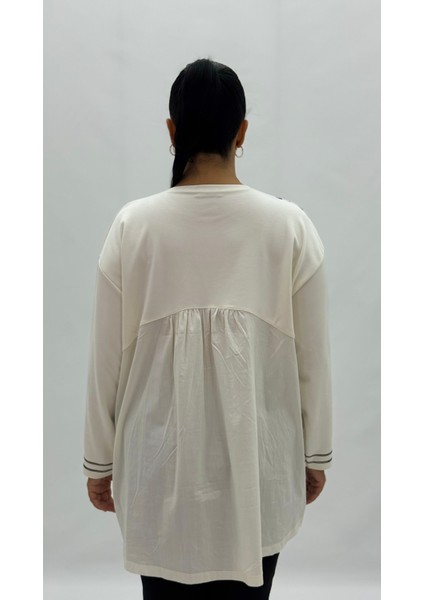 Büyük Beden Viskon Taşlı Uzun Kol Oversize Kadın Bluz fırsatları