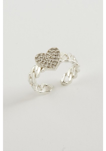 Kalp Zirkon Taşlı Yüzük