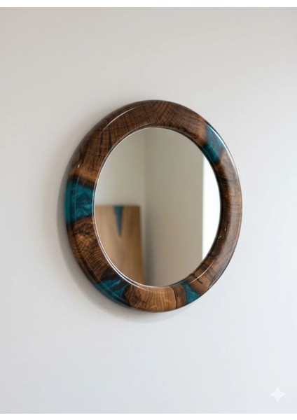 GÖKÇESAN MOBİLYA 49,5 cm Ahşap Epoksi Duvar Aynası, Dekor Dresuar Aynası, Koridor modelleri