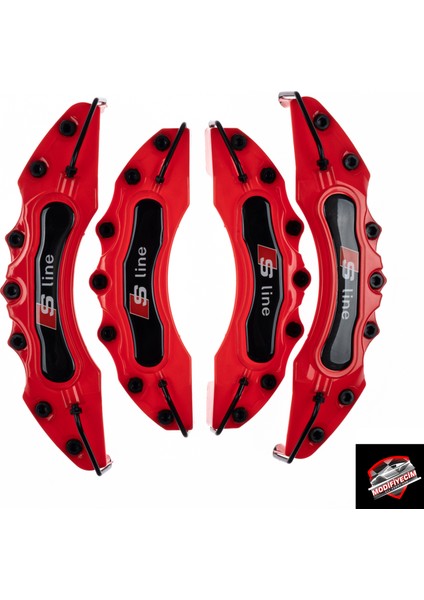 Kırmızı S-Line 4'lü Kaliper Seti Yapıştırma Logolu