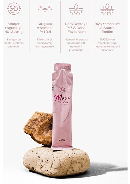 Maxi Collagen, Maxi Kolajen 7 Günde Etkili Tripeptit Kolajen, Hyaluronik Asit, Seramid (20 Şase) modelleri