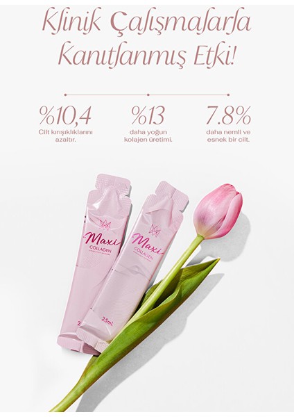 Maxi Collagen, Maxi Kolajen 7 Günde Etkili Tripeptit Kolajen, Hyaluronik Asit, Seramid (20 Şase)