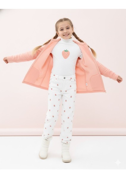 Kız Çocuk Pudra Polar Kapüşonlu Hırka Fermuarlı Uzun Kollu Yumuşak Çocuk Ceketi - Kız Çocuk Polar Hırka fiyatları