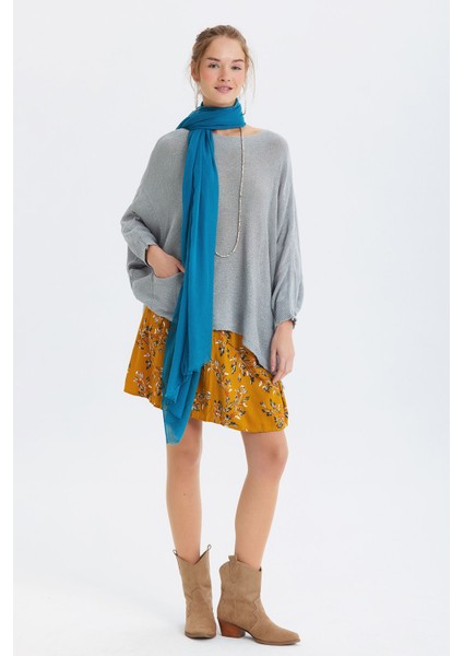 Ince Dökümlü Bambu Şal Mavi Turkuaz fiyatları