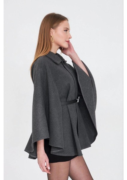 Kadın Kemerli Kaşe Panço indirimleri