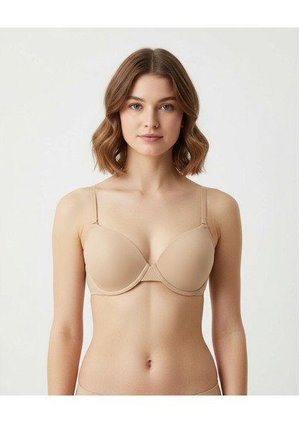 Kadın Desteksiz Micro Takma Askılı Ten Rengi Sütyen BB2019