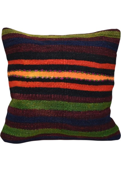 Yeni El Dokuma Dekoratif Kilim Kırlent Yastık Kılıfı 6527