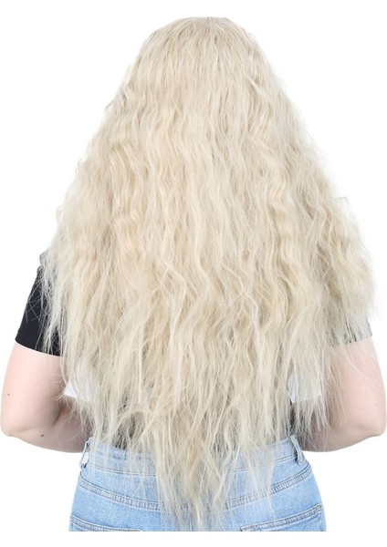 Kabarık Dalgalı Uzun Fiber Sentetik Peruk / Balköpüğü / Platin Röfleli fırsatları