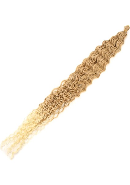 Rus Afro Dalgası Saç / Karamel / Platin Ombreli