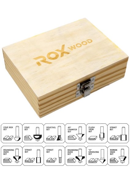 0309 Ahşap Freze Seti 12 Parça (Sap: 6mm) fiyatları