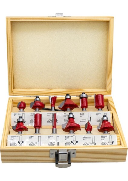 0309 Ahşap Freze Seti 12 Parça (Sap: 6mm) modelleri