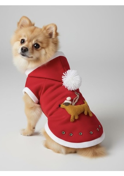 Buddy Kapşonlu Yılbaşı Köpek Sweatshirt Noel