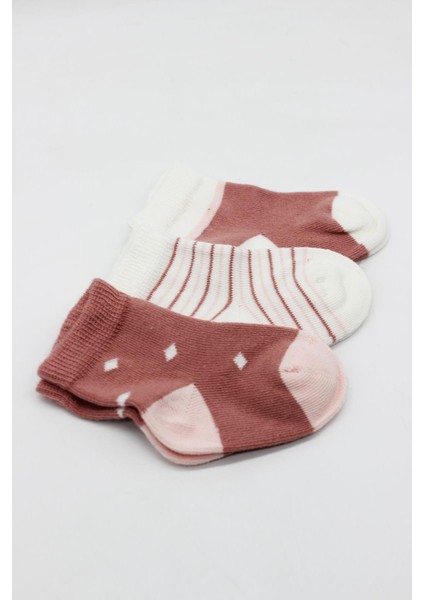 3lü Penye Kız Soket Çorap 10112 Pudra fırsatları
