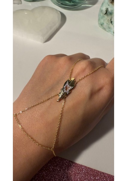 Ithal Yüksek Kalite Üretim Altın Kaplama Kuş Tüyü - Tüylü Yıldız Model Şahmeran