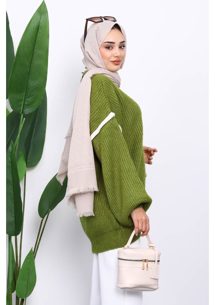 Yeşil Balon Kol Düğmeli Triko Hırka fırsatları