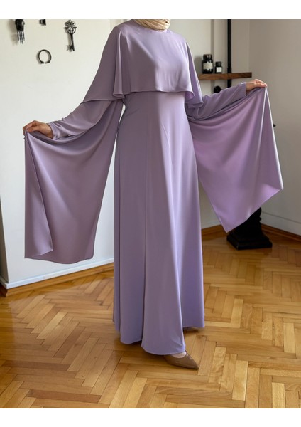 Pelerinli Bel Bağlamalı Elbise 1002 fiyatları