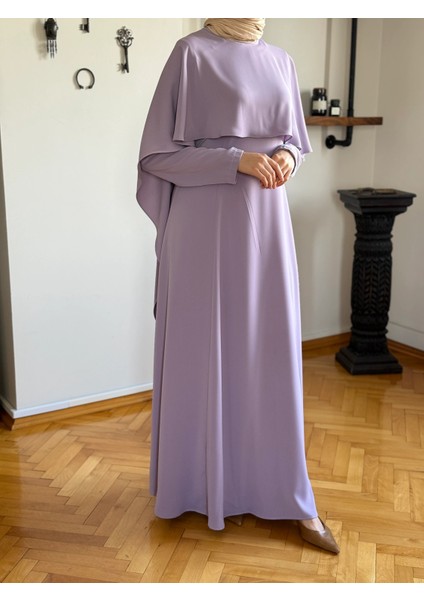 Pelerinli Bel Bağlamalı Elbise 1002 fırsatları