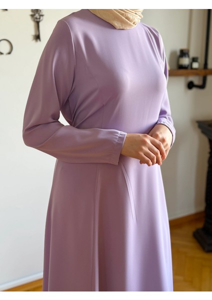 Pelerinli Bel Bağlamalı Elbise 1002