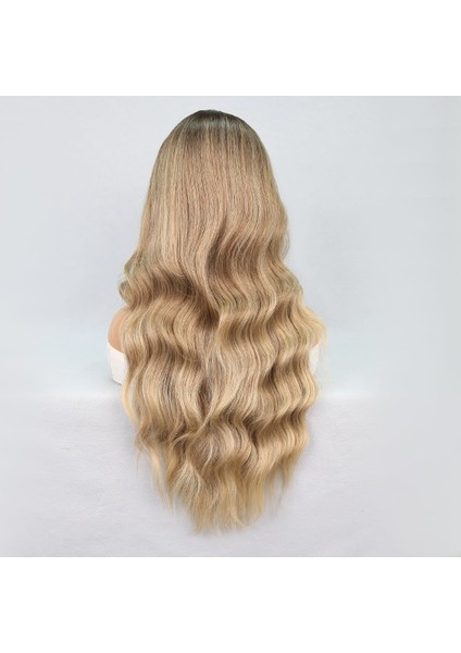 Kumral Dore Sarı Ombre Balköpüğü Röfleli Tül Peruk