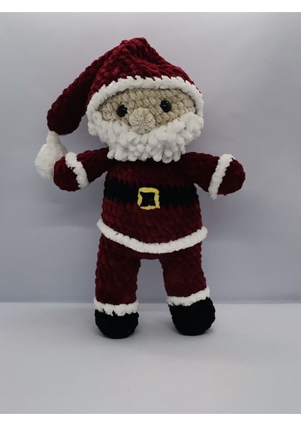 Noel Baba Amigurumi Oyuncak 35 cm El Yapımı Örme Kadife İp