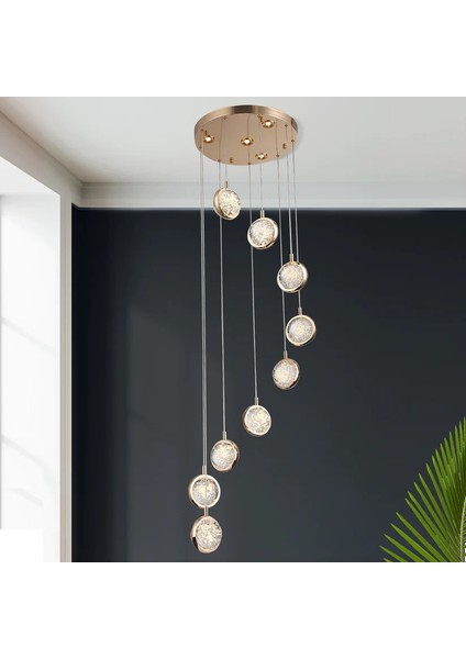 Dokuzlu Sarkıt Yuvarlak Lüks Avize