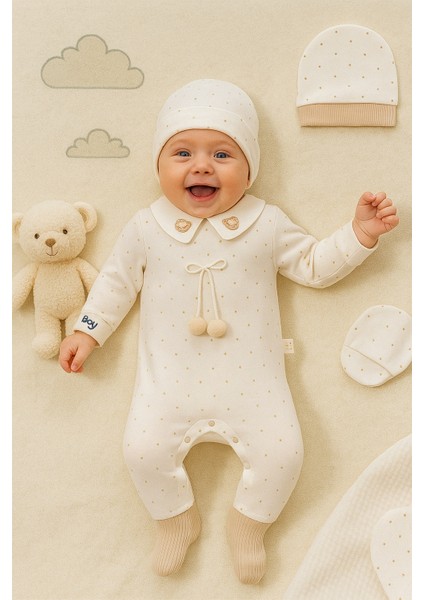 Yeni Doğan Erkek Bebek 0/3-3/6 Ay Baby Boy 2li Tulum Seti ve Müslin Battaniye Takım