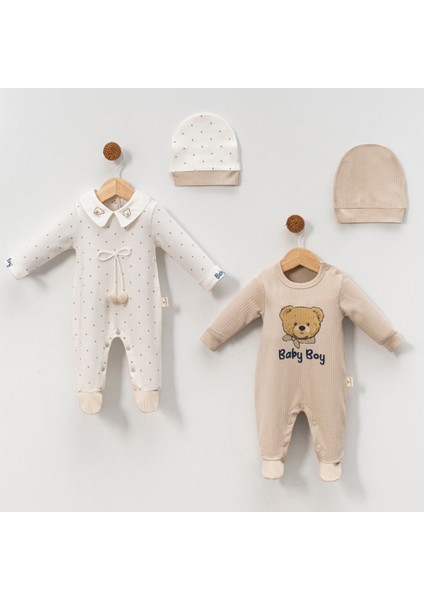Yeni Doğan Erkek Bebek 0/3-3/6 Ay Baby Boy 2li Tulum Seti ve Müslin Battaniye Takım modelleri