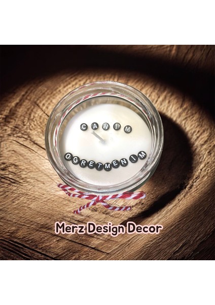 Öğretmenler Günü Kişiye Özel Sürpriz Mesajlı %100 Doğal Vegan Soya Wax Kavanoz Mum fiyatları