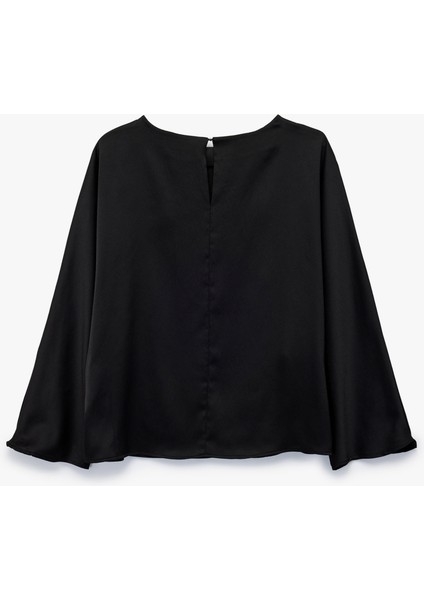 Uzun Kollu Bisiklet Yaka Volanlı Bluz fırsatları