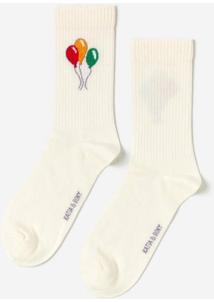 Baskılı 4'lü Paket Soket Çorap Ekru modelleri