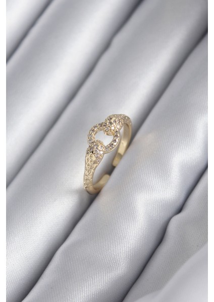 Pirinç Gold Renk Zirkon Taşlı Yılan Model Kadın Yüzük - Lisinya