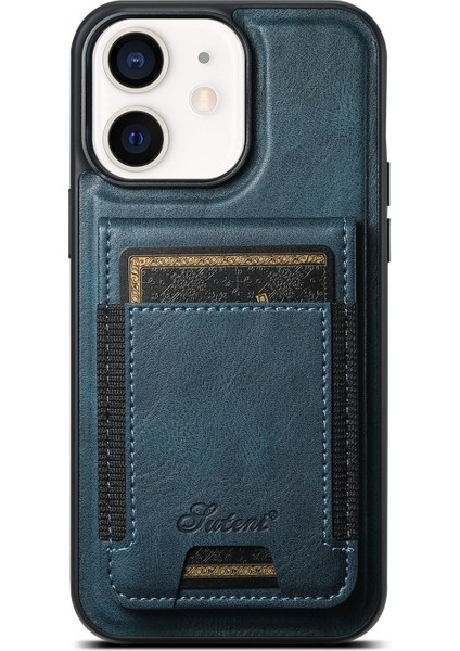 iPhone 12 Kılıf H17 2-1 Manyetik Mıknatıs Kartlıklı Kapak