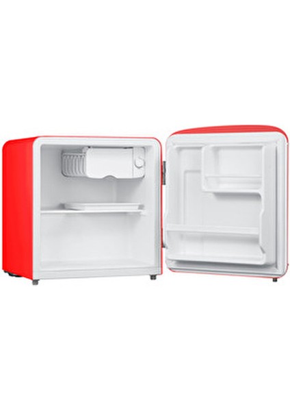 DB80RRE E Enerji Sınıfı 45 Lt Statik Retro Kırmızı Mini Buzdolabı Mekanik Kontrol ile