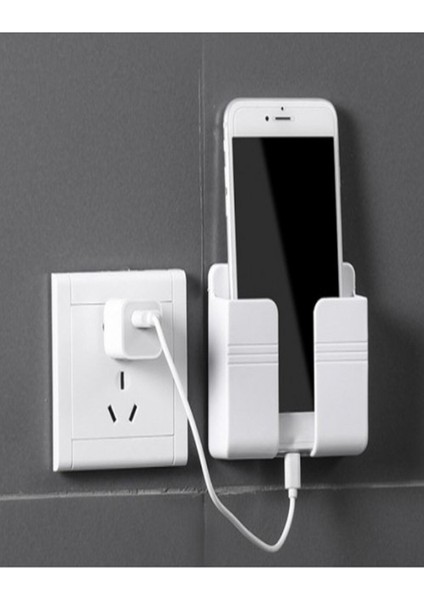 Telefon ve Kumanda Standı Plastik Duvar Üstü Sabitleyici Plastik Tr