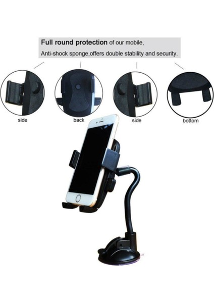 Araç Içi Telefon Tutucu-Cama Yapışan Vantuzlu Teleskobik JS-011 Mıknatıslı Beyaz Belirtilmemiş Vantu modelleri