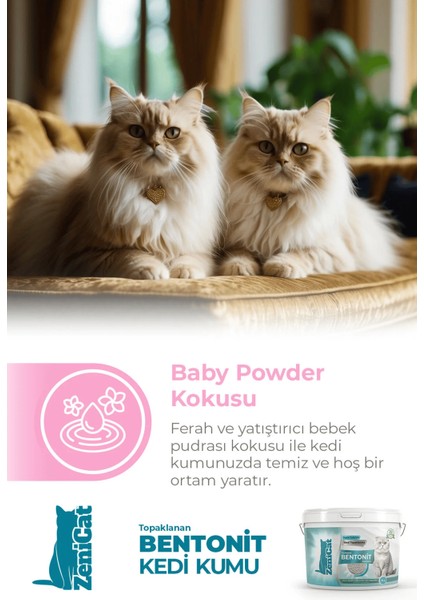 Kedi Kumu Ince Taneli Kokusuz Doğal Bentonit 18 Lt