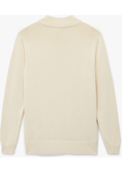 Pamuklu Uzun Kollu Yarım Fermuarlı Triko Kazak fırsatları