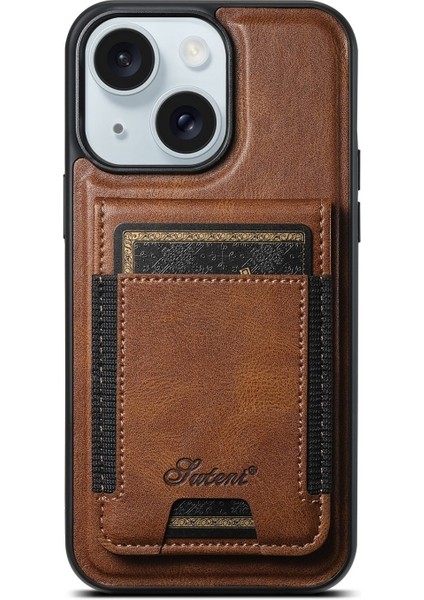 iPhone 15 Plus Kılıf H17 2-1 Manyetik Mıknatıs Kartlıklı Kapak