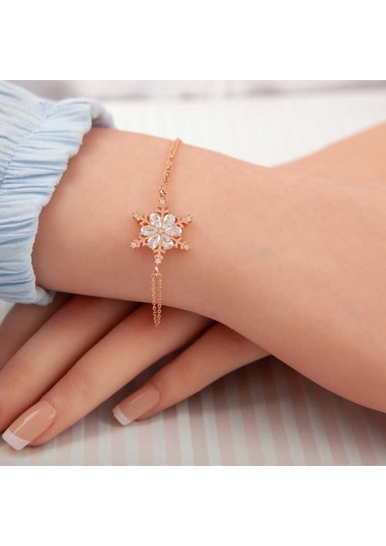 ​Gümüş Rose Kar Çiçeği Kadın Bileklik fiyatları