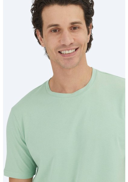 Mint Düz Bisiklet Yaka %100 Pamuk T-Shirt modelleri