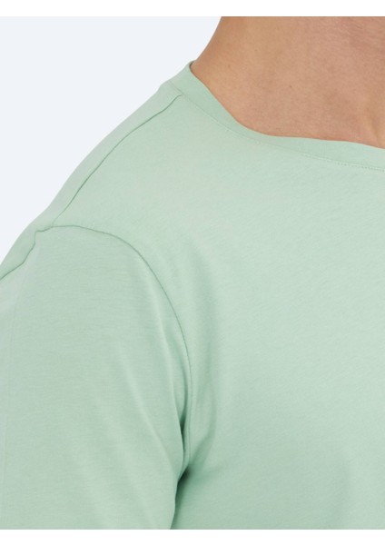 Mint Düz Bisiklet Yaka %100 Pamuk T-Shirt fırsatları