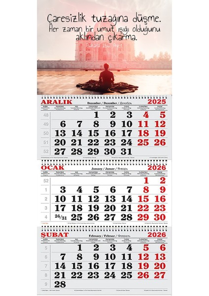 2026 Yılı Gemici Takvimi-Bakara Suresi 156.AYET